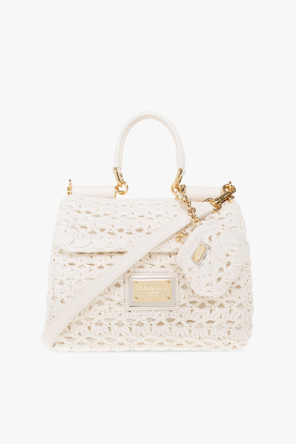 【関税＆送料込み】Dolce & Gabbana 'Sicily Cube' White Shou Dolce & Gabbana Sicily Small Shoulder Bag | LN-CC